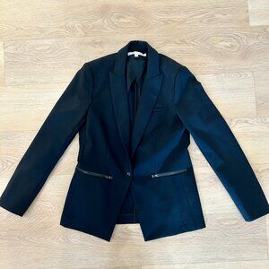 Veronica Beard Scuba Stretch Dickey Blazer w/ Zip Pockets